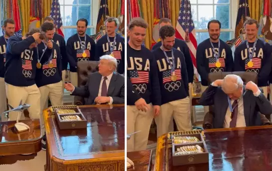 Trump, Kış Olimpiyatları'nda altın madalya kazanan takımını kabul etti