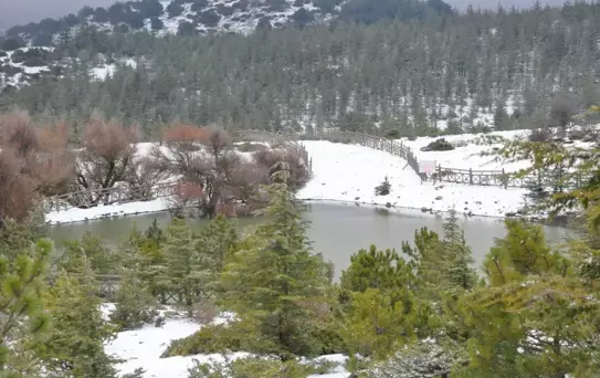 Manisa'da Spil Dağı'na Kar Yağdı