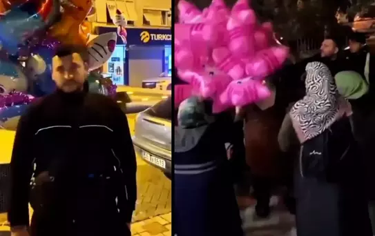 Teravih sonrası çocukları sevindirmek istedi, büyükler her şeyi berbat etti