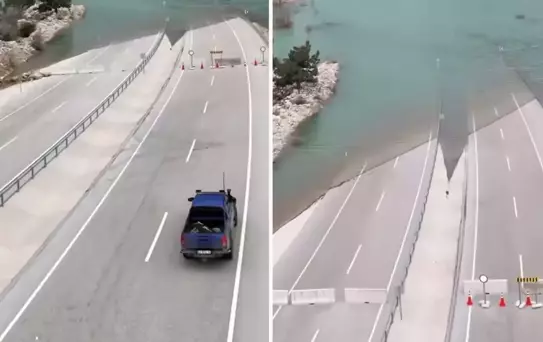 Türkiye'nin en işlek yollarından! Bir yerden sonra deniz başlıyor