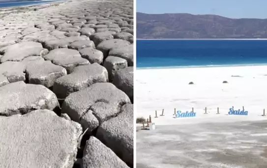 Kuraklıkla boğuşan Salda Gölü'nden sevindiren haber