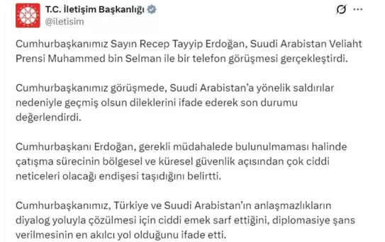 İran saldırılarının ardından Cumhurbaşkanı Erdoğan ile Prens Selman'dan kritik temas