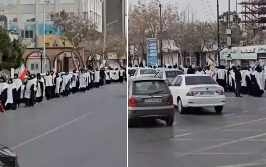 Hamaney'in doğum yerinde intikam yemini, kadınlar kefenleri ile yürüdü