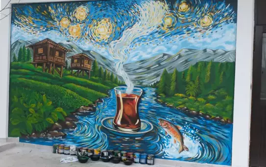 Rizeli Sanatçı Gamze Şehitoğlu, Van Gogh'dan İlham Alarak Yerel Temaları Sanatına Taşıdı