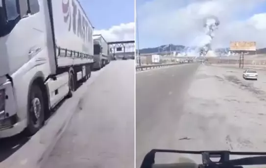 Türk tır şoförü savaşın ortasında kaldı: Evet arkadaşlar yolumuzu kestiler