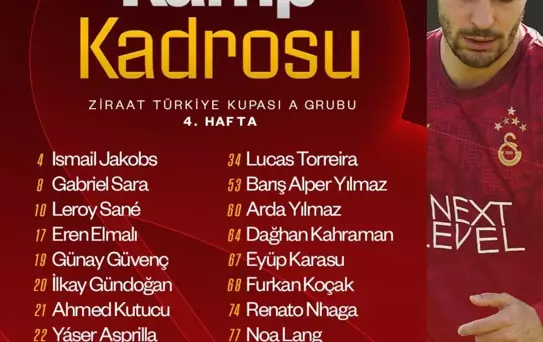Galatasaray'ın Alanya Maç Kadrosu Açıklandı