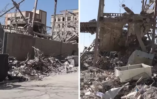 Saldırıların ardından İran'daki cadde bu hale geldi