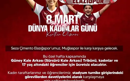Elazığspor'dan Kadınlara Ücretsiz Bilet