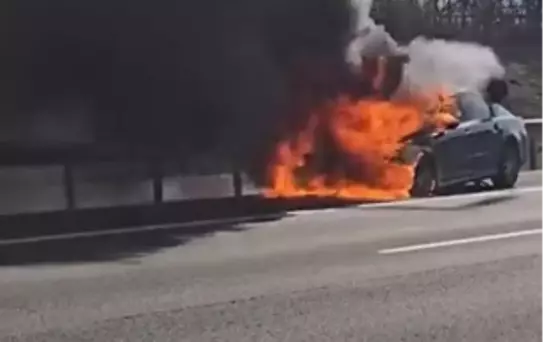 Bolu'da Otoyolda Yangın: Otomobil Kullanılamaz Hale Geldi