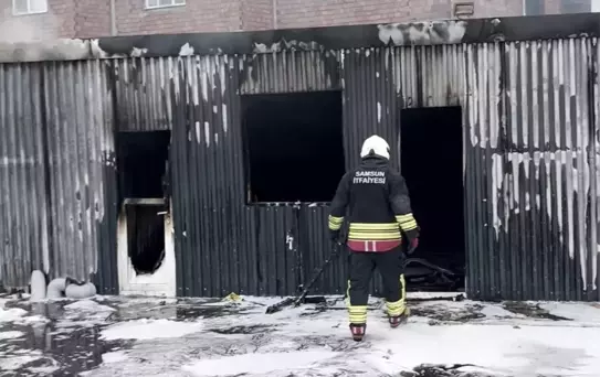 Samsun'da şantiyede yangın