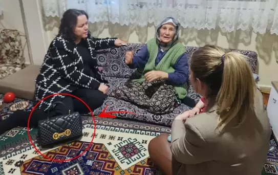 Yoksul ziyaretine lüks çantasıyla giden milletvekiline eleştiri yağıyor