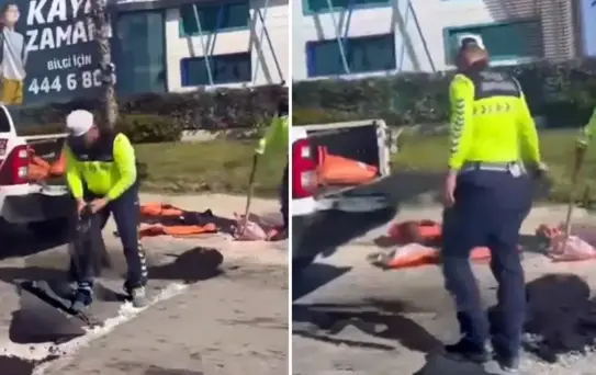 Buca Belediyesi uyuma: Bozuk yolları jandarma onarıyor