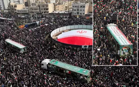 İran'dan gövde gösterisi gibi cenaze töreni! On binler akın etti