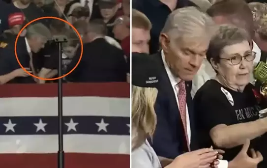 Trump'ın mitinginde fenalaşan kadına Mehmet Öz müdahale etti