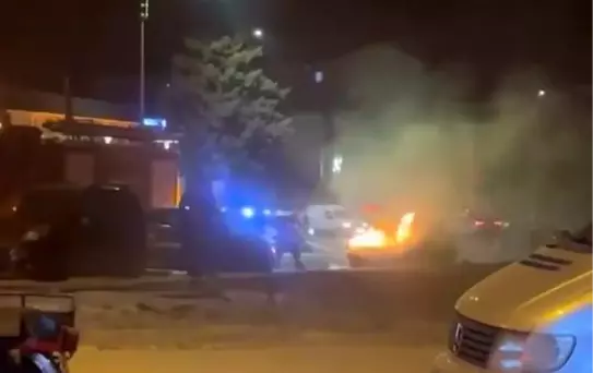 Elazığ'da Araç Yangını