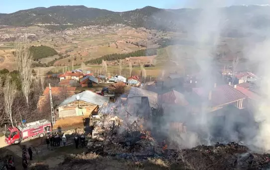 Köyde korkutan yangın: Evler ve ahırlar küle döndü