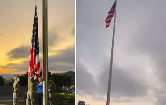 Venezuela'da ABD bayrağı 7 yıl aradan sonra yeniden büyükelçilik gönderine çekildi