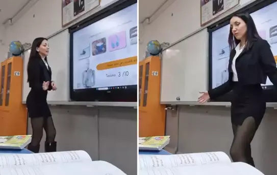 Kıyafetiyle gündem olan bir öğretmen daha