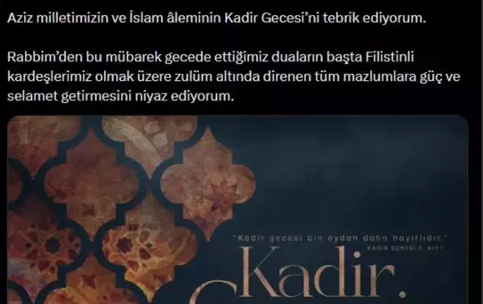 Emine Erdoğan'dan 'Kadir Gecesi' mesajı