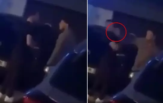 Kavga sırasında atılan sert tokat şahsı yerden yere vurdu