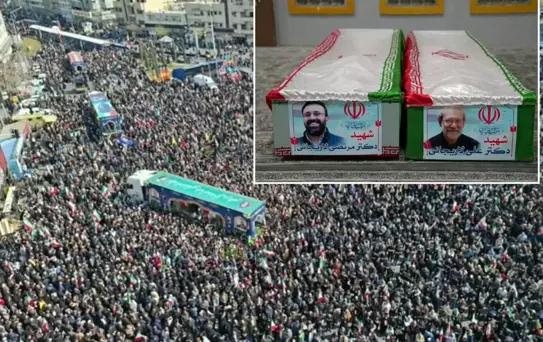 Ali Laricani son yolculuğuna uğurlanıyor! İran'dan gövde gösterisi gibi cenaze töreni