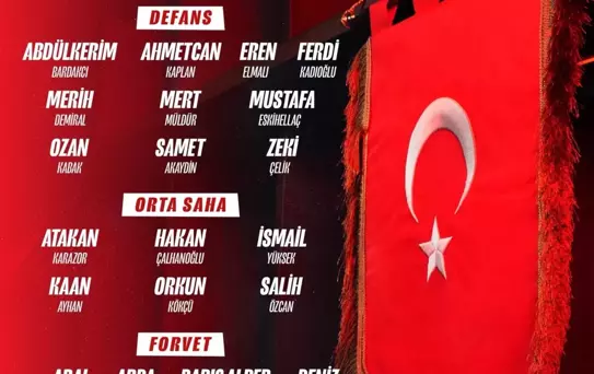 A Milli Takım'ın Kadrosu Açıklandı