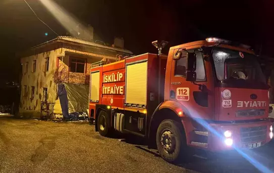 Çorum'da evin bacasında çıkan yangın korkuttu