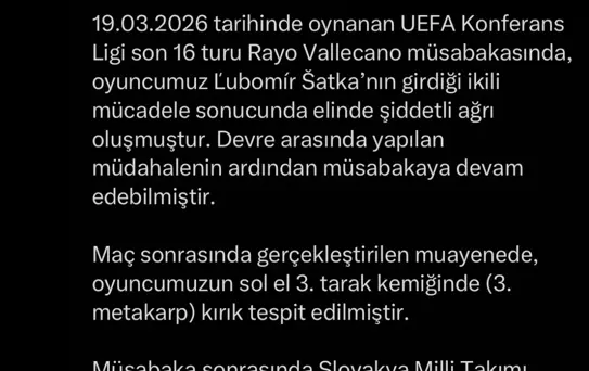 Samsunspor'da Satka'nın Elinde Kırık