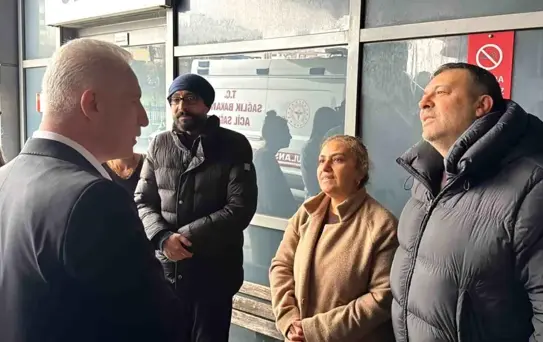 Vali Gül ve İl Emniyet Müdürü Yıldız'dan enkazdan kurtarılan yaralılara hastane ziyaret