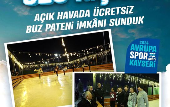 Büyükşehir'in açık hava buz pateni pisti bayramda 2 bin 820 kişiye hizmet verdi