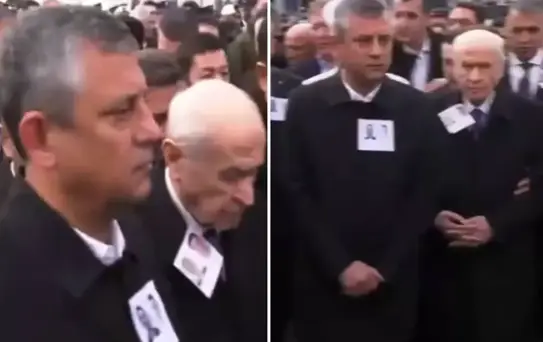 Cenaze töreninde Özel ile Bahçeli arasında dikkat çeken anlar