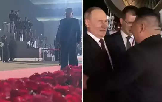 Böylesi görülmedi! Kim'den Putin'e görkemli karşılama