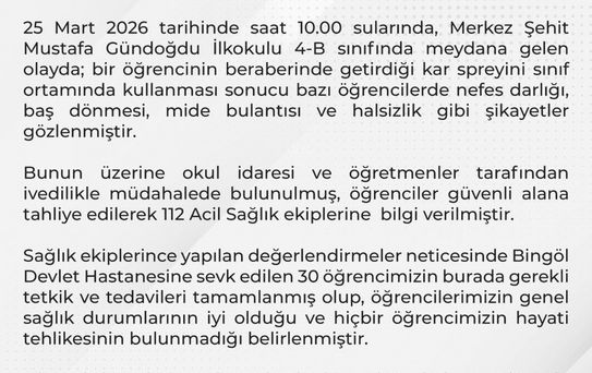 Sınıfta çantasından çıkardığı eşya 30 öğrenciyi hastanelik etti