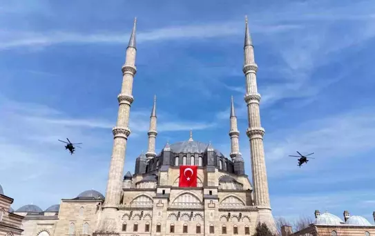 Edirne'de Balkan şehitleri için F-16 ve Atak'tan saygı uçuşu
