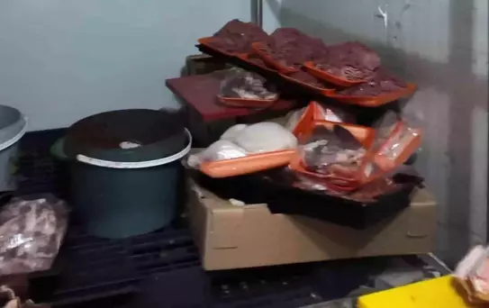 Baskın yapılan kasaptan mide bulandıran küflü ve bozuk etler çıktı