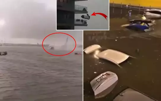 Dubai felaketi yaşıyor! Havalimanı dev bir havuza, yollar bataklığa döndü