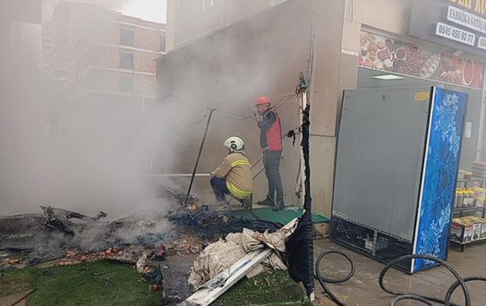 Mardin'de Manav Dükkanında Yangın