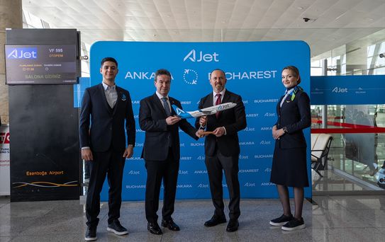 AJet'in Ankara-Bükreş Uçuşu Başladı