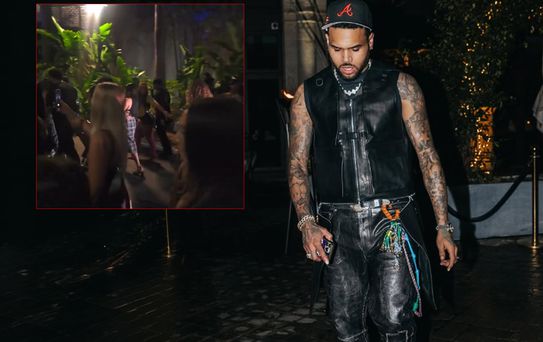 Chris Brown mekandan çıktı, onlarca kadın peşine takıldı! O anlar olay oldu
