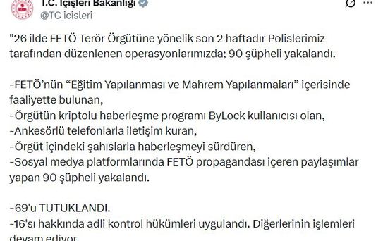 FETÖ Operasyonlarında 90 Şüpheli Yakalandı