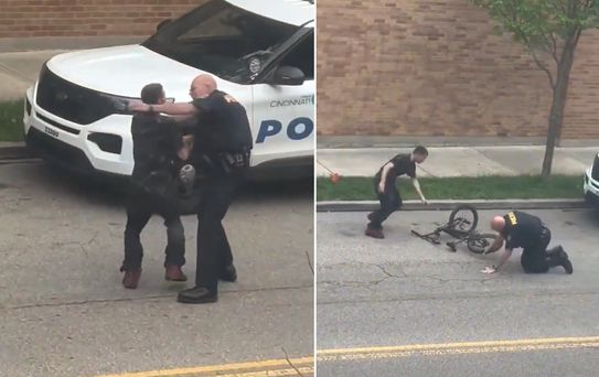 Polisle boğuşup bisikletini alarak olay yerinden kaçtı