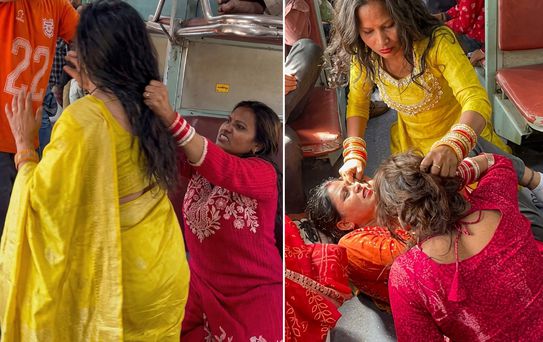 Eşinin kendisini aldattığını fark edince treni birbirine kattı