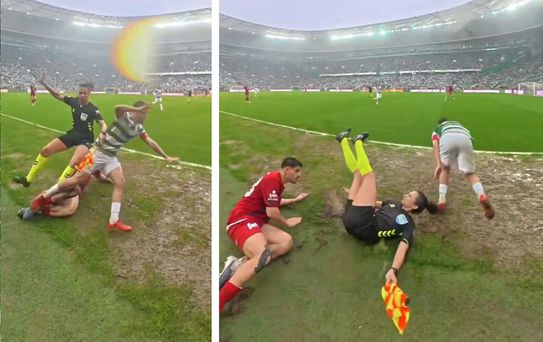 Kadın hakemi adeta biçti! Sonrasında yaşananlar daha da garip