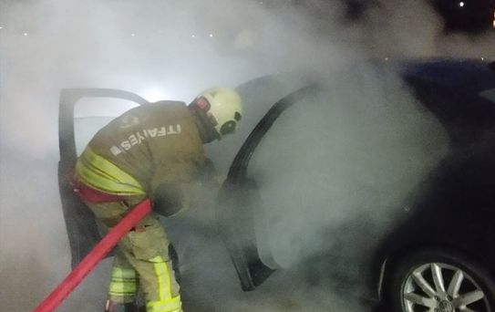 Arsuz'da Otomobil Yangını