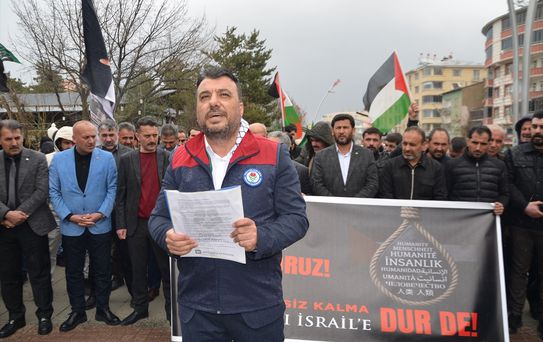 Muş'ta İsrail'e Protesto