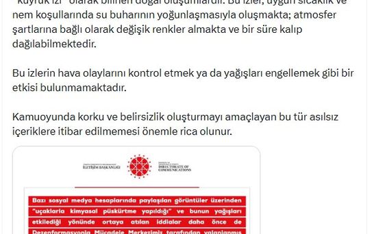 Dezenformasyon Uyarısı: Kimyasal Püskürtme İddiaları Yalanlandı