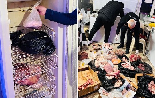 Kasapta mide bulandıran görüntüler! Hepsini vatandaşa yedireceklerdi