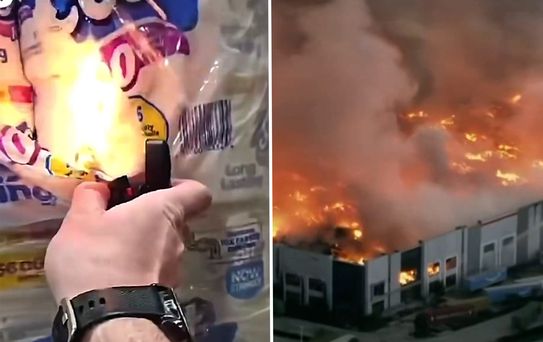 Maaşına kızdı, dev depoyu yaktı: O anları sosyal medyada paylaştı