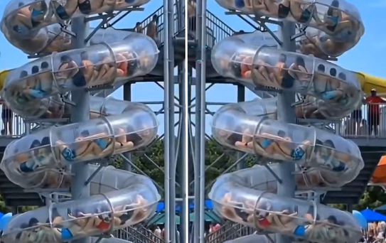 Çin’de aqua parkta korku dolu anlar: Kaydırakta mahsur kaldılar