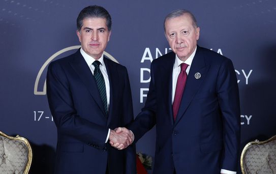 Cumhurbaşkanı Erdoğan ile Neçirvan Barzani Antalya'da bir araya geldi